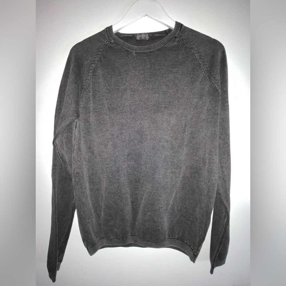 SCOUT Men’s 100% Cotton charcoal Pullover knit Crewneck Size L Large